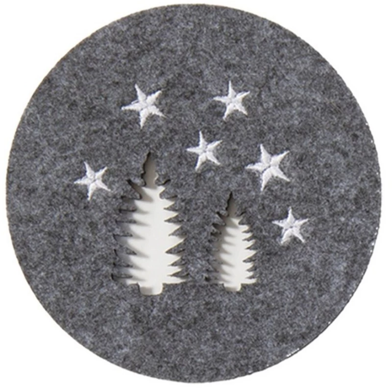 Σουβέρ Χριστουγεννιάτικα Snow Felt (Σετ 4τμχ) Grey Nef-Nef Homeware