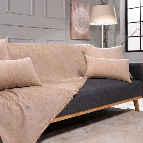 Ριχτάρι Basic 14 Mocca Teoran Τριθέσιο 180x300cm Βαμβάκι-Πολυέστερ