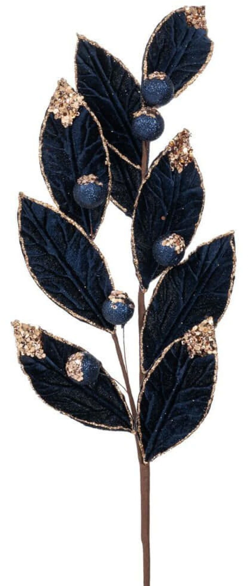Χριστουγεννιάτικο Κλαδί Βελούδινο Με Glitter 90397 65cm Blue