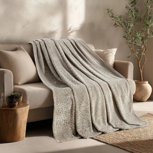 Ριχτάρι Giza Greige Melinen Διθέσιο 170x250cm Πολυέστερ