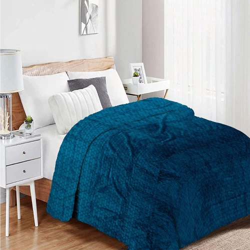 Κουβέρτα Coral Fleece Jacquard Brick 03 Petrol DimCol Υπέρδιπλo 220x240cm Πολυέστερ