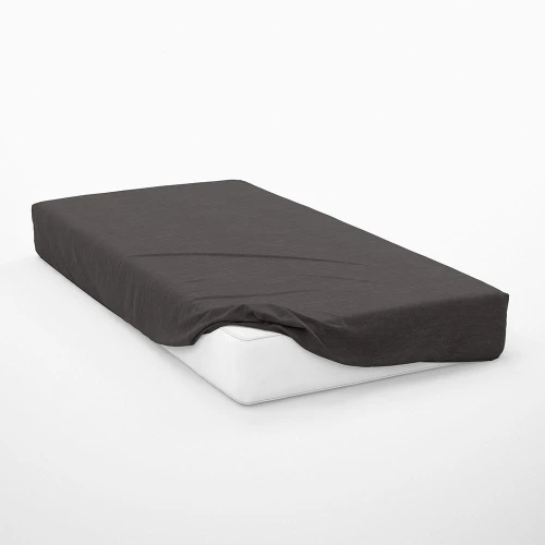 Σεντόνι Exotic Line Με Λάστιχο Anthracite DimCol Μονό 100x230cm 100% Βαμβάκι