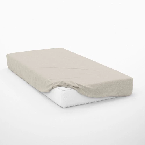 Σεντόνι Exotic Line Με Λάστιχο Beige DimCol Ημίδιπλο 120x230cm 100% Βαμβάκι