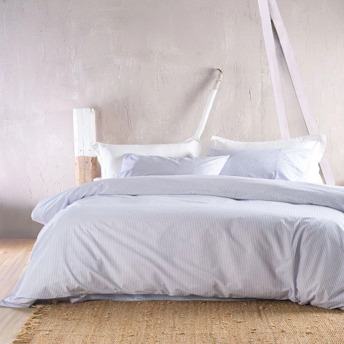 Σεντόνια Motiv Με Λάστιχο (Σετ 3τμχ) Light Blue Ρυθμός Ημίδιπλο 105x230cm 100% Βαμβάκι