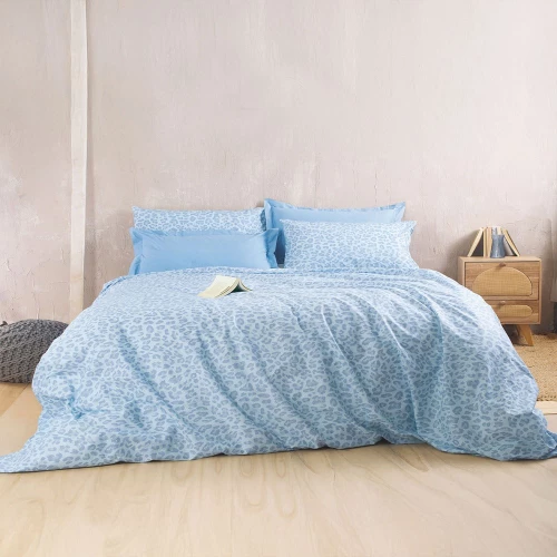 Σεντόνια Nala (Σετ 4τμχ) Blue Ρυθμός Υπέρδιπλo 230x260cm 100% Βαμβάκι