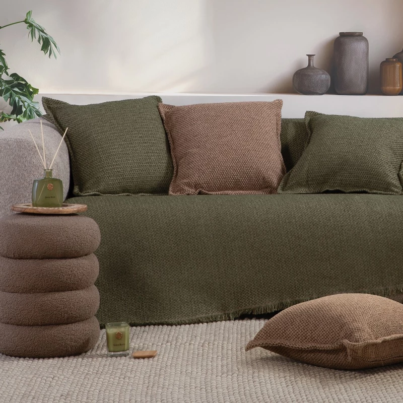 Ριχτάρι Brooklyn 25 Green Nef-Nef Homeware Διθέσιο 170x250cm Ακρυλικό,Βαμβάκι, Polyester