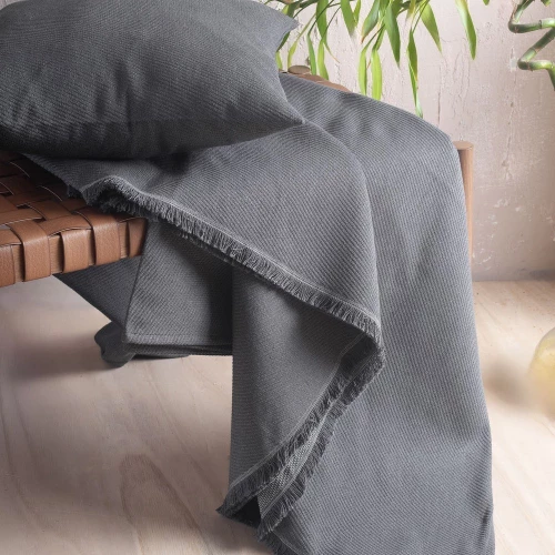 Ριχτάρι Reve Anthracite Ρυθμός Τριθέσιο 180x280cm Βαμβάκι-Πολυέστερ