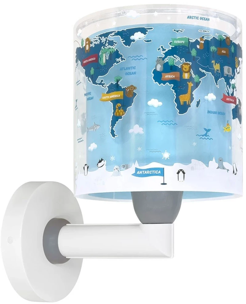 Φωτιστικό Τοίχου Παιδικό Kids World 40679 E27 24x20x15cm Blue-Multi Ango