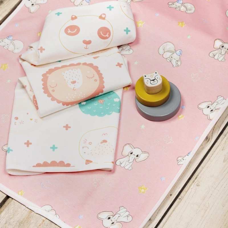 Σελτεδάκια Βρεφικά Αδιάβροχα Bambina (Σετ 2τμχ) Pink Nima 55x75cm 100% Βαμβάκι