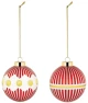 Χριστουγεννιάτικες Μπάλες Delight (Σετ 2Τμχ) NZ04SET1 6cm Red-White Alessi