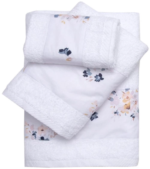 Πετσέτες Μελίσσα Σε Κουτί Δώρου (Σετ 3τμχ) White-Multi Viopros Σετ Πετσέτες 70x140cm 100% Βαμβάκι