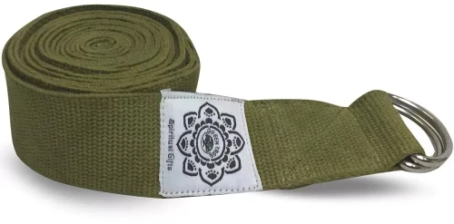 Zώνη Γιόγκα Πιλάτες Yoga Strap D-Ring Cotton Olive Green XL 270cmX4cm