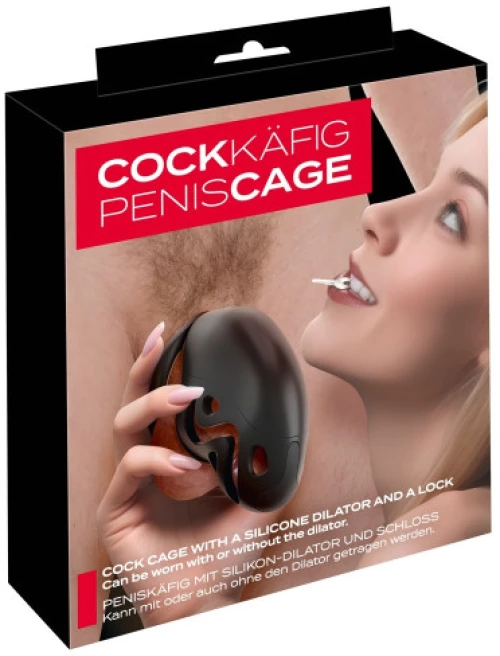 Curved Cock Cage with Ball Rings and Dilator