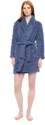 Γυναικεία Ρόμπα κοντή Pink Label - Blue Animal - Fleece - Polyester - Regular Fit