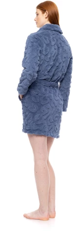 Γυναικεία Ρόμπα κοντή Pink Label - Blue Animal - Fleece - Polyester - Regular Fit