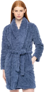 Γυναικεία Ρόμπα κοντή Pink Label - Blue Animal - Fleece - Polyester - Regular Fit