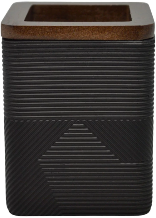 ΠΟΤΗΡΟΘΗΚΗ ΠΟΛΥΕΣΤΕΡΙΚΗ ΜΑΥΡΗ ΤΕΤΡΑΓΩΝΗ ΜΕ ΞΥΛΟ ΑΚΑΚΙΑΣ 8x8x10εκ. - Ankor 846696