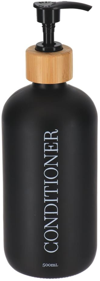 Dispenser γυάλινο  CONDITIONER ματ μαύρο 500ml/7. 5x21. 5cm