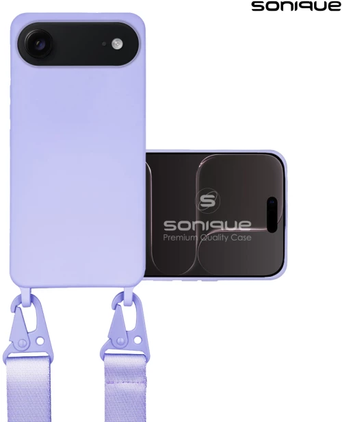 Θήκη Σιλικόνης με Strap CarryHang Sonique Apple iPhone 17 Air Λιλά