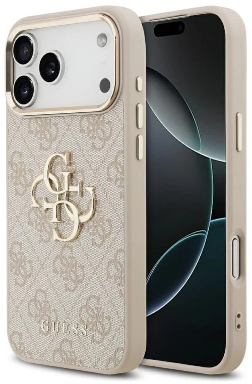 Guess Case For Iphone 17 Pro Max Guhcp17X4Gmgcpi (Pu W/ Big 4G Classic Logo) Gold Pink