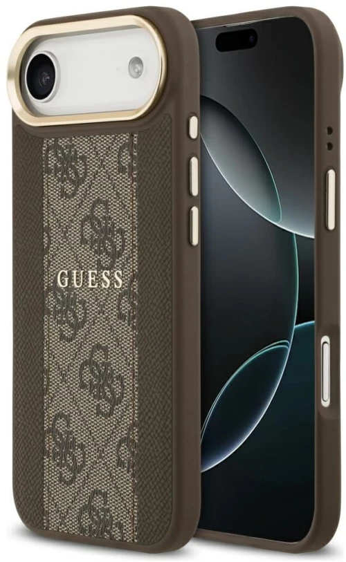 Guess Case For Iphone 17 Air Compatible With Magsafe Guhmp17Mpg4Semcw (Pu W/ 4G Stripe) Brown