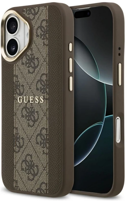 Guess Case For Iphone 17 Compatible With Magsafe Guhmp17Spg4Semcw (Pu W/ 4G Stripe) Brown