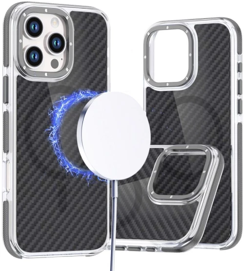 Fiber Case Comapitble With Magsafe For Iphone 16 Grey