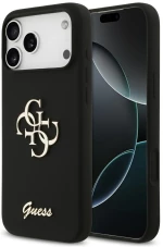 Guess Case For Iphone 17 Pro Max Guhcp17Xsc4Gsmk (Silicone W/ Big 4G Script) Black