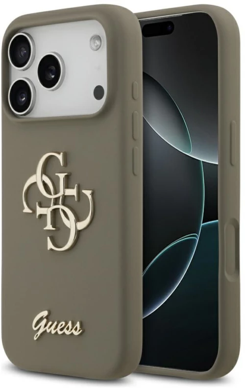 Guess Case For Iphone 17 Pro Max Guhcp17Xsc4Gsmw (Silicone W/ Big 4G Script) Brown