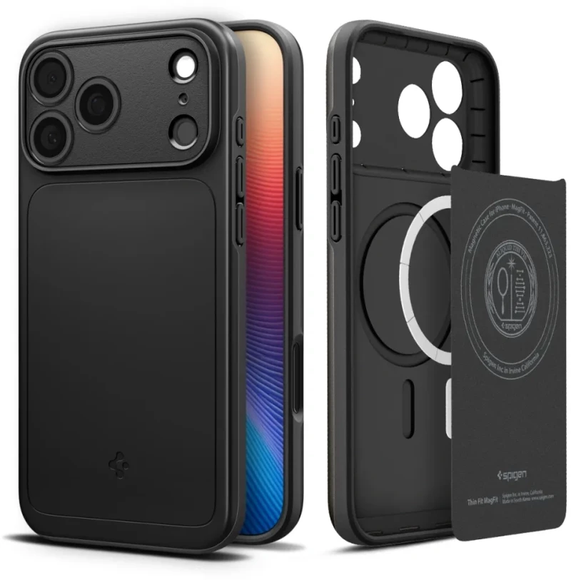 Spigen Case Thin Fit Mag Compatible With Magsafe For Iphone 17 Pro Max Black
