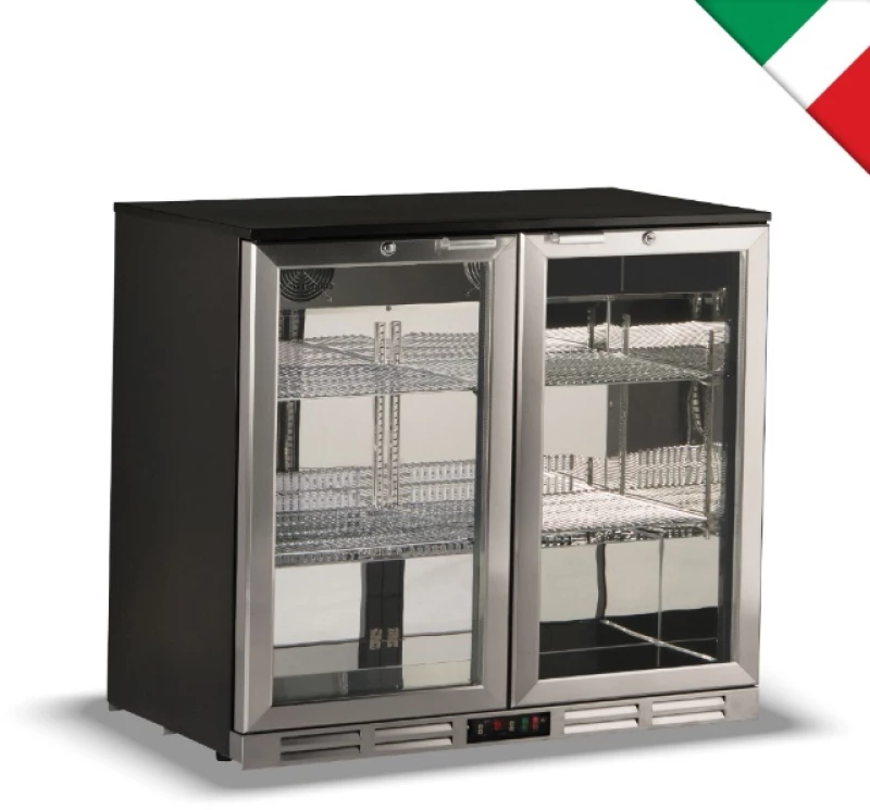 Βιτρίνα συντήρησης Back Bar INOX διπλή KLIMAITALIA S 185 XH