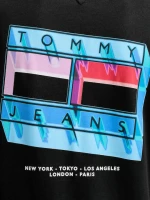 Tommy Jeans ανδρικό βαμβακερό regular t-shirt μαύρο DM0DM21980-BDS