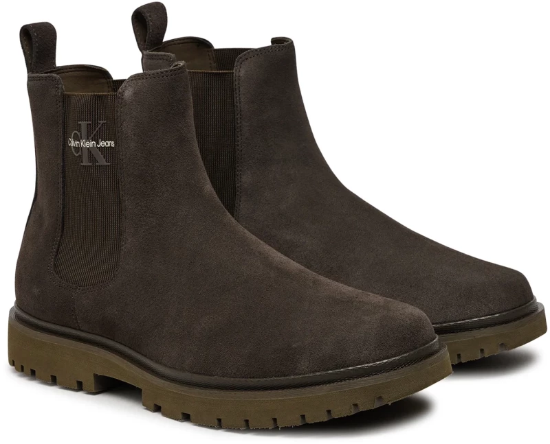 Calvin Klein Ανδρικά Chelsea Μποτάκια Suede Καφέ YM0YM01080-GWX