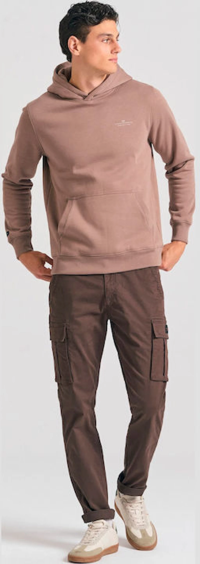 Funky Buddha the essentials ανδρικό βαμβακερό regular φούτερ καφέ FBM012-002-06-CIGAR
