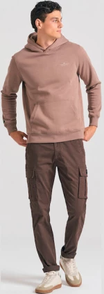Funky Buddha the essentials ανδρικό βαμβακερό regular φούτερ καφέ FBM012-002-06-CIGAR