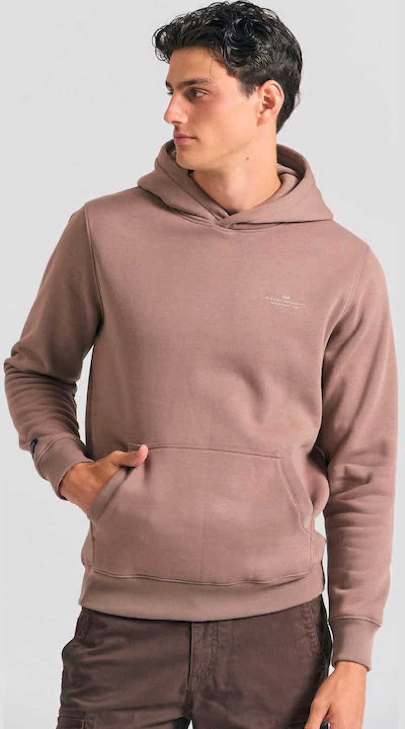 Funky Buddha the essentials ανδρικό βαμβακερό regular φούτερ καφέ FBM012-002-06-CIGAR