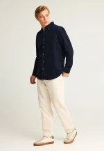 Ανδρικό κοτλέ πουκάμισο Funky Buddha FBM012-003-05-navy