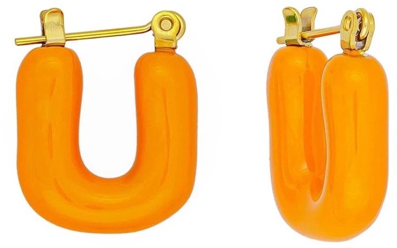 Γυναικεία Σκουλαρίκια απο ατσάλι Excite E-1014A-ORANGE