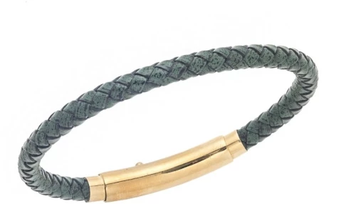 Βραχιόλι Senza Men`s Steel Chaki Leather Strap SSD4990GCH