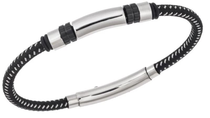 Βραχιόλι Senza Men`s Steel, με Μαύρα στοιχεία SSD5773BK