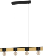 Φωτιστικό Κρεμαστό Eglo 43902 BAILRIGG Καφέ (Brown)|Μαύρο Ματ (Black Mat)