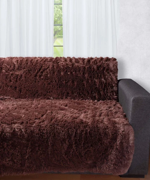 Διακοσμητικό μαλλιαρό ριχτάρι 5336 (145cm x 195cm) καφέ Silk Fashion