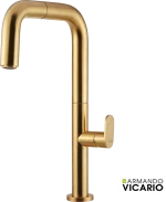 Μπαταρία Νεροχύτη Κουζίνας Eva Vicario Brushed Gold