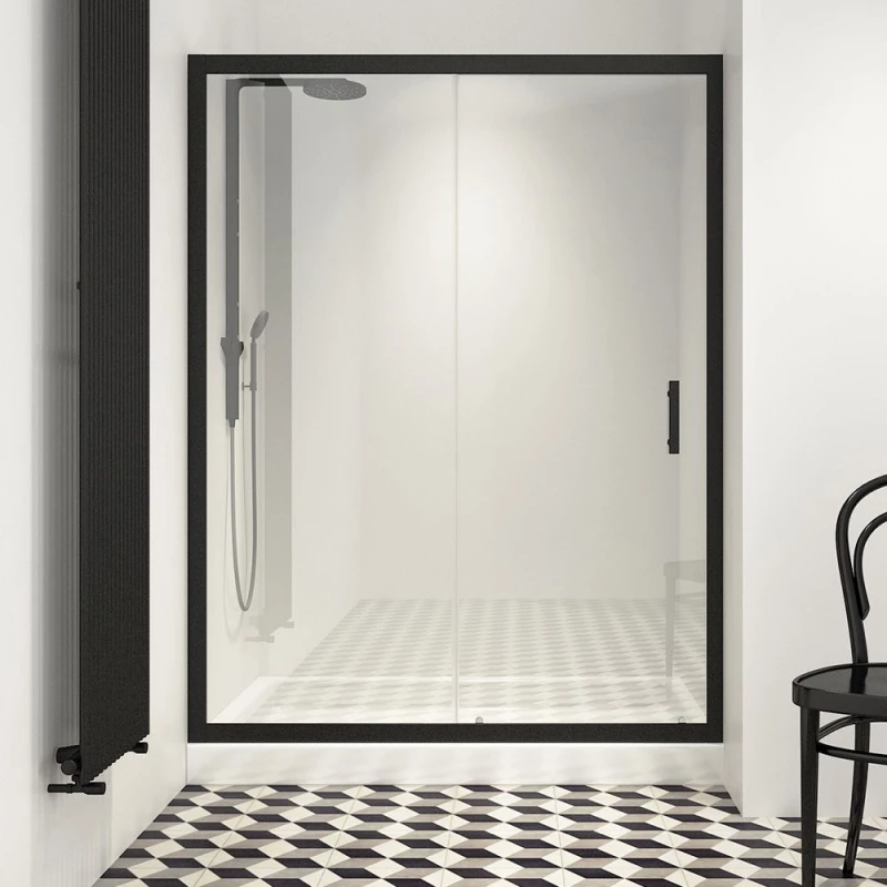 Orabella Energy Easy Fix Black matt H200 110 cm - Καμπίνα αντιστρέψιμη, ευθύγραμμη