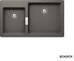 Νεροχύτης Κουζίνας Γρανίτη Mono 86x50 Schock Cristadur Silverstone Granite