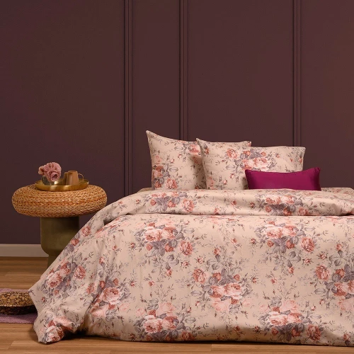 Παπλωματοθήκη Φανελένια Peonia Rose Melinen Μονό 165x245cm 100% Βαμβακερή Φανέλα