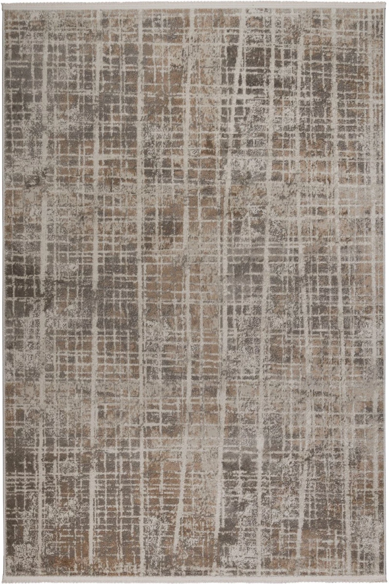 Χαλί Savoir GK91A Light Grey-Grey HB-Brown Βιοκαρπέτ 240X340cm