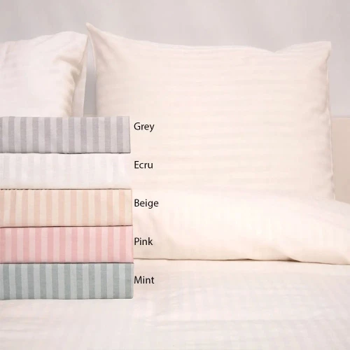 Σεντόνι Polycotton Satin Stripe 850 Pink Viopros Μονό 165x270cm Βαμβάκι-Πολυέστερ