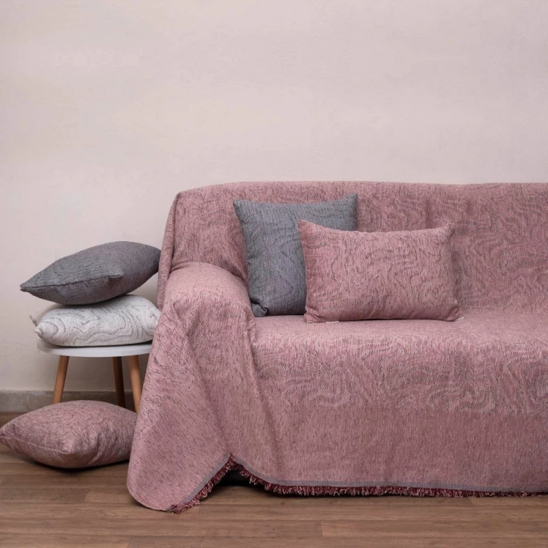 Ριχτάρι 2222 Blush Pink Viopros Τετραθέσιο 180x320cm Chenille