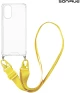 Θήκη Σιλικόνης με Strap Sonique Armor Clear Oppo A38 Κίτρινο